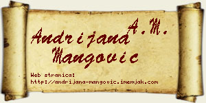 Andrijana Mangović vizit kartica